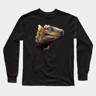 focus of scary brown komodo head Long Sleeve T-Shirt